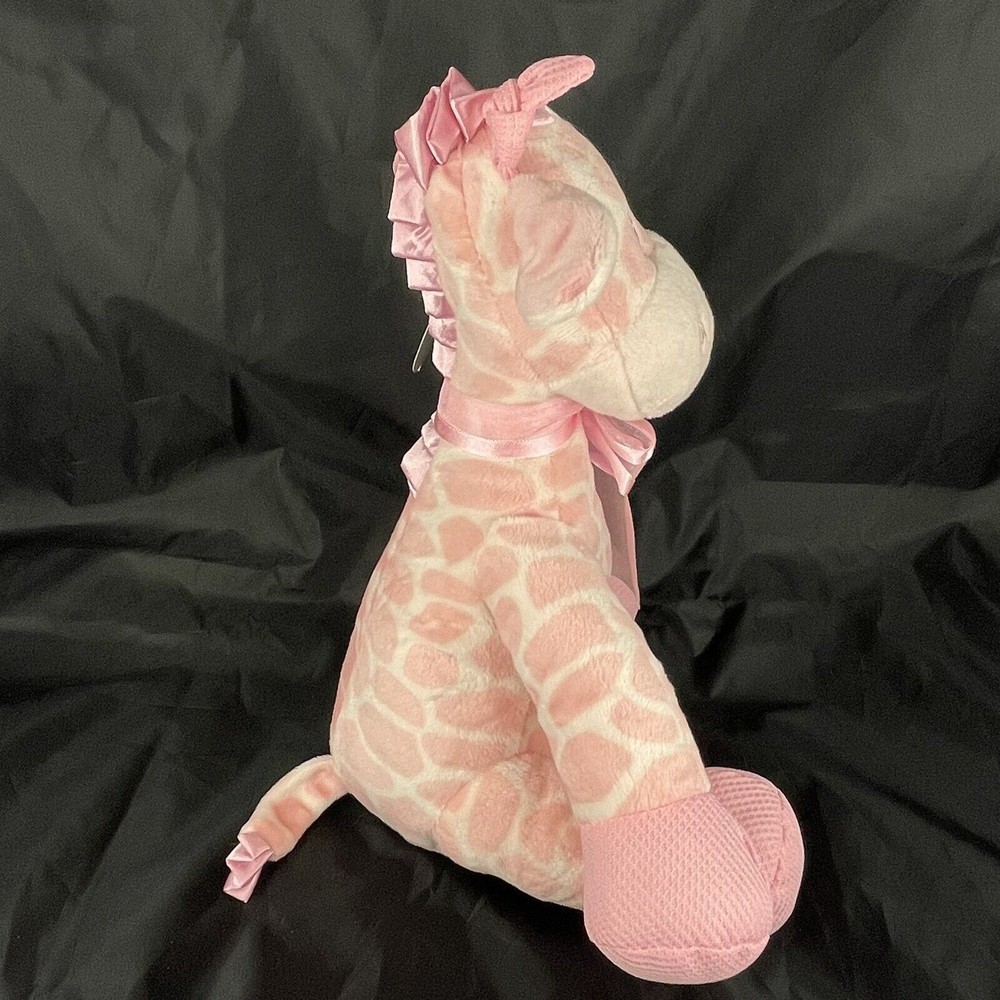First And Main Jingles Pink Giraffe Baby Plush Rattle Stuffed Toy Soft Eye #2765 - Picture 4 of 12